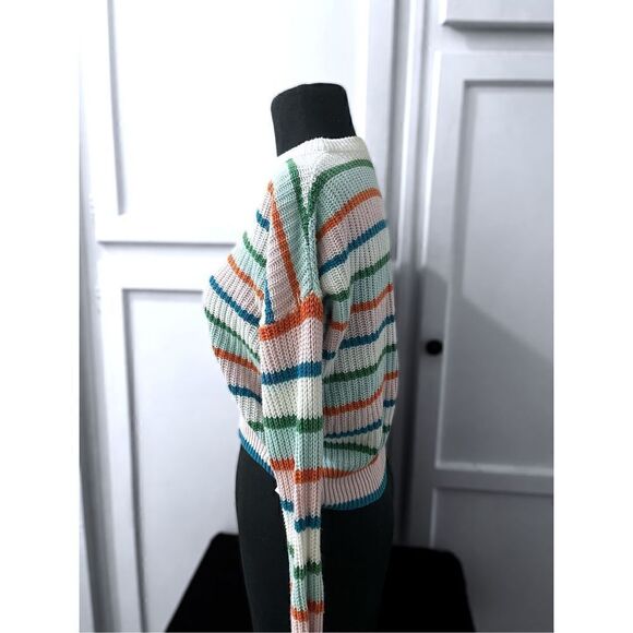 URBAN OUTFITTERS Andi Intarsia Knit Crew Neck Sweater 90s stripes size XS - Picture 3 of 12